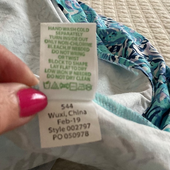 Lilly Pulitzer Alessa Ruffled Romper Light Aqua Spritz - Picture 6 of 7